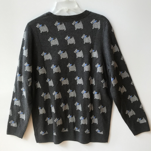 Gray Scottie Dog Sweater size XL - Picture 2 of 6